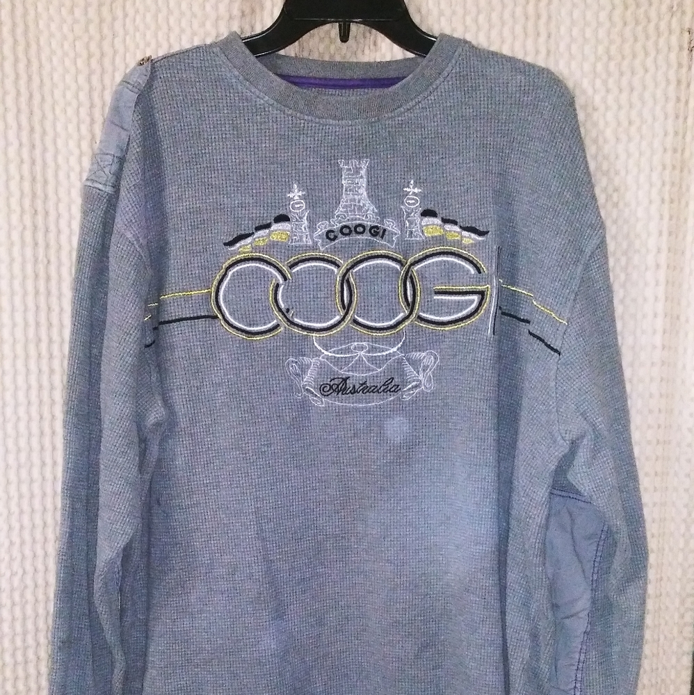 Coogi Mens Gray Long Sleeve pullover sweater